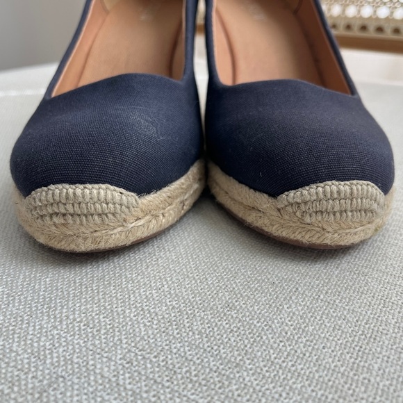 J. Crew Navy Blue Seville Wedge Espadrille Sandals | Size 8.5 - Picture 7 of 12